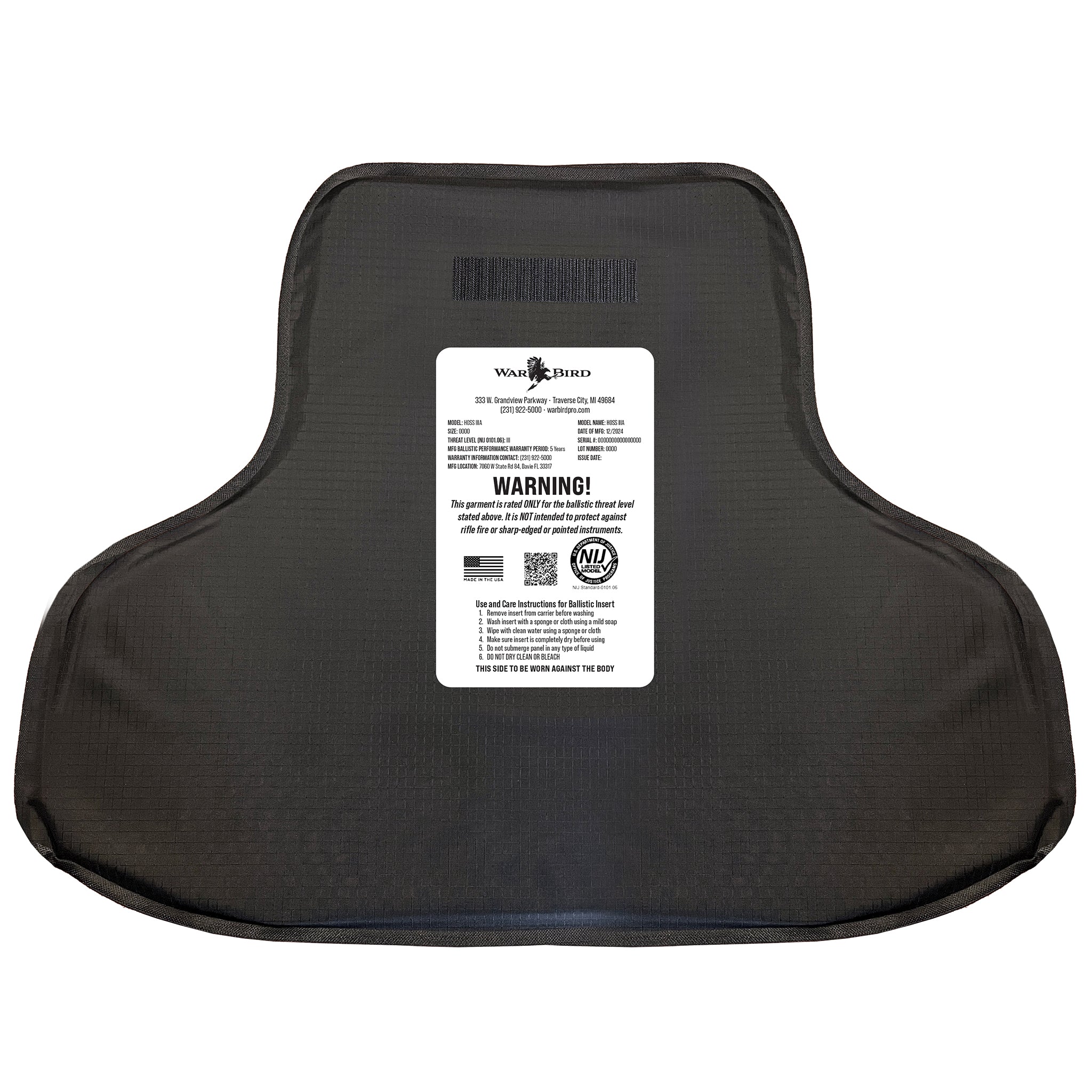 Hoss Level IIIA Soft Armor Panels