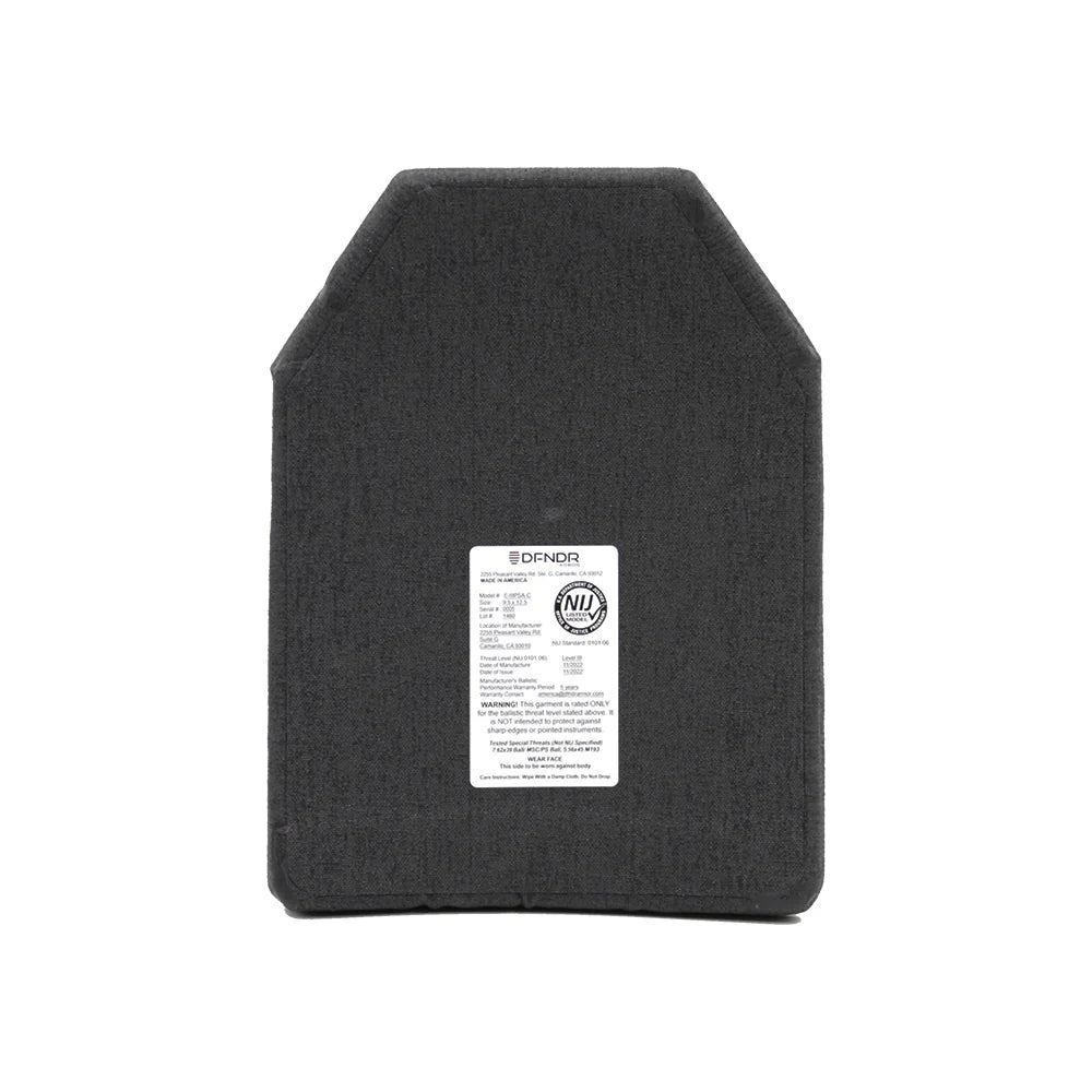 DFNDR Armor® Rifle Rated Level III+ Core Essential - Shooters Cut, 10x12